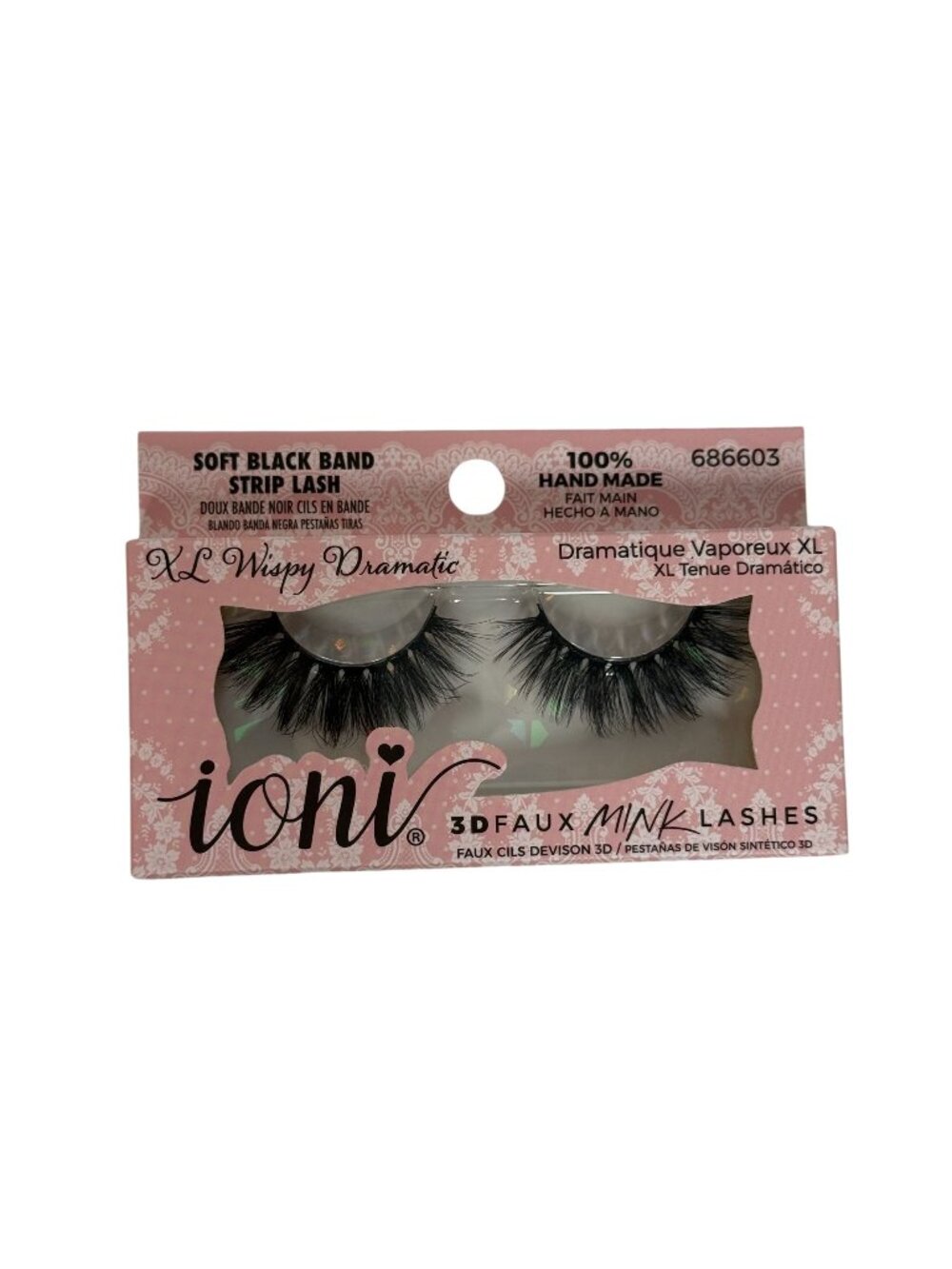 Ioni XL Wispy Dramatic 3D Faux Mink Lashes Black Band Handmade